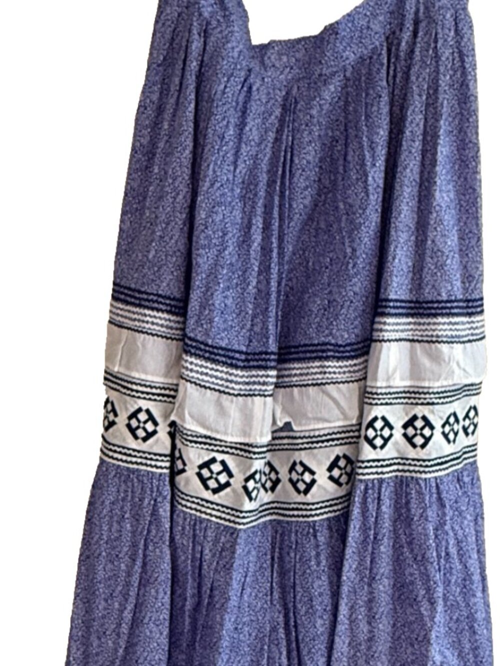VINTAGE SEMINOLE MICCOSUKEE PATCHWORK SKIRT BLUE HANDMADE NATIVE AMERICAN